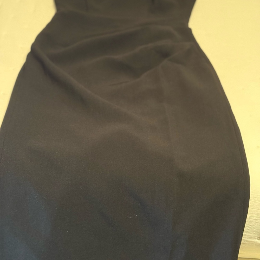 Bardot Black Asymmetrical Ruched Cocktail Gown - Picture 8 of 10